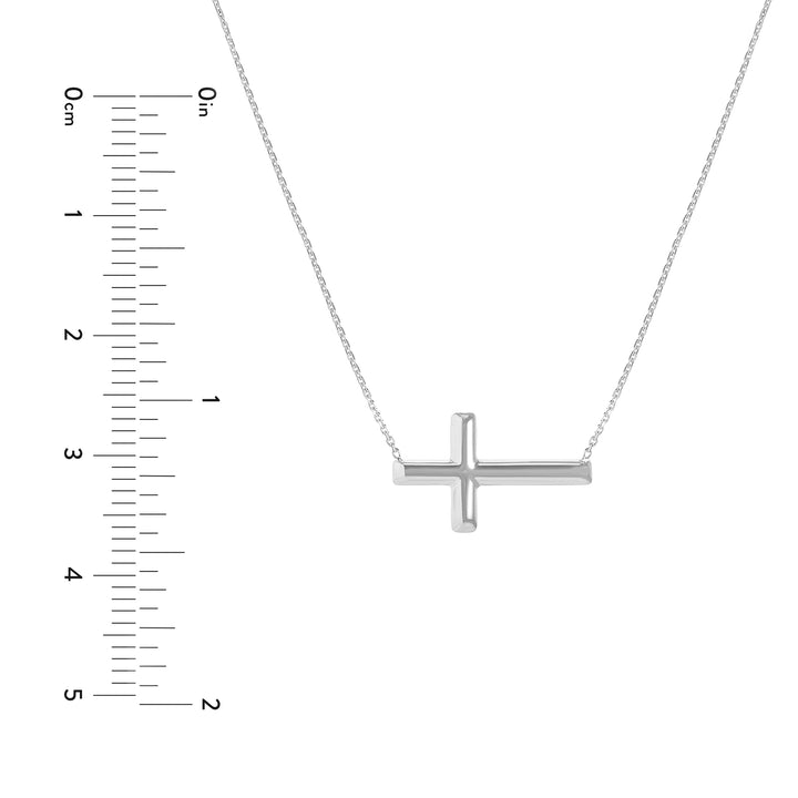 E2W Small Sideways Cross Adjustable Necklace