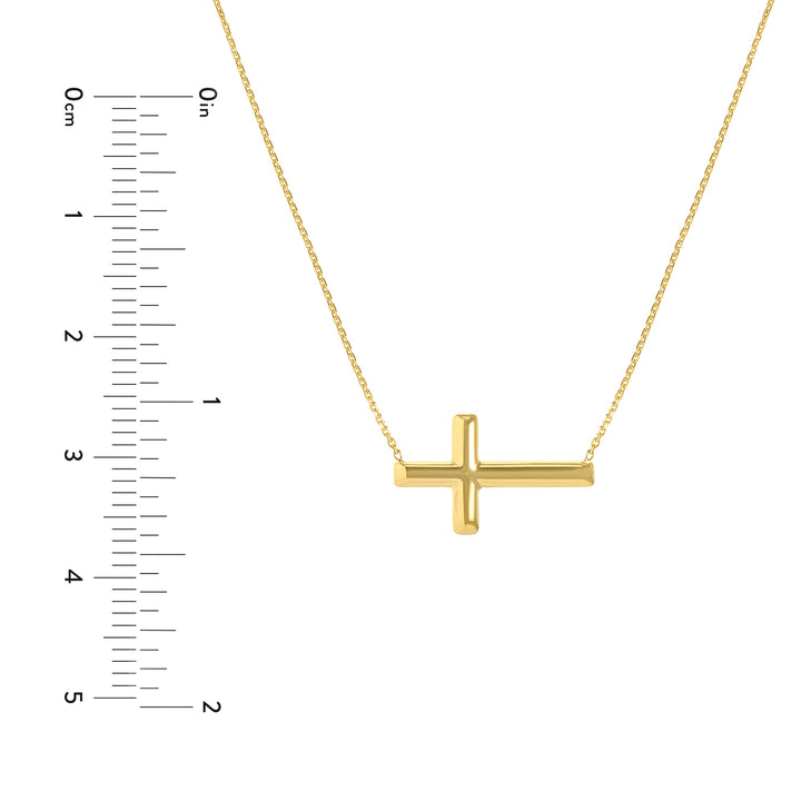 E2W Small Sideways Cross Adjustable Necklace