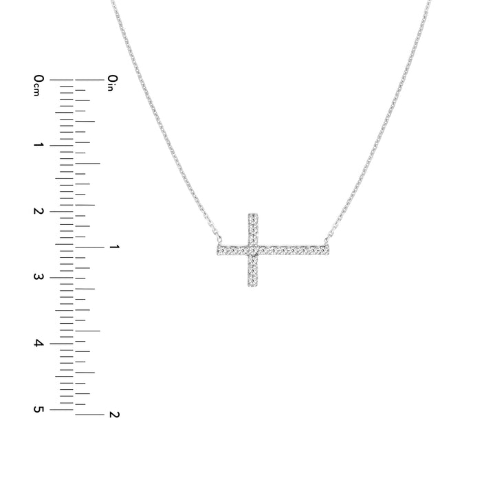 Sideways Cross Necklace with 1/5tcw Diamond