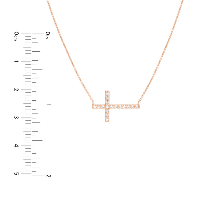 Sideways Cross Necklace with 1/5tcw Diamond