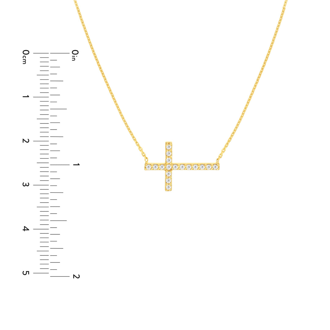 Sideways Cross Necklace with 1/5tcw Diamond
