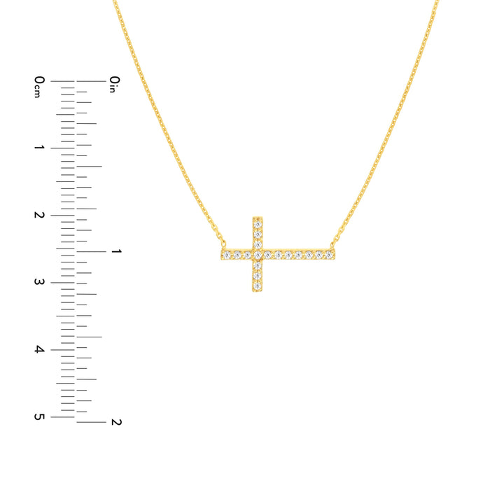 Sideways Cross Necklace with 1/5tcw Diamond