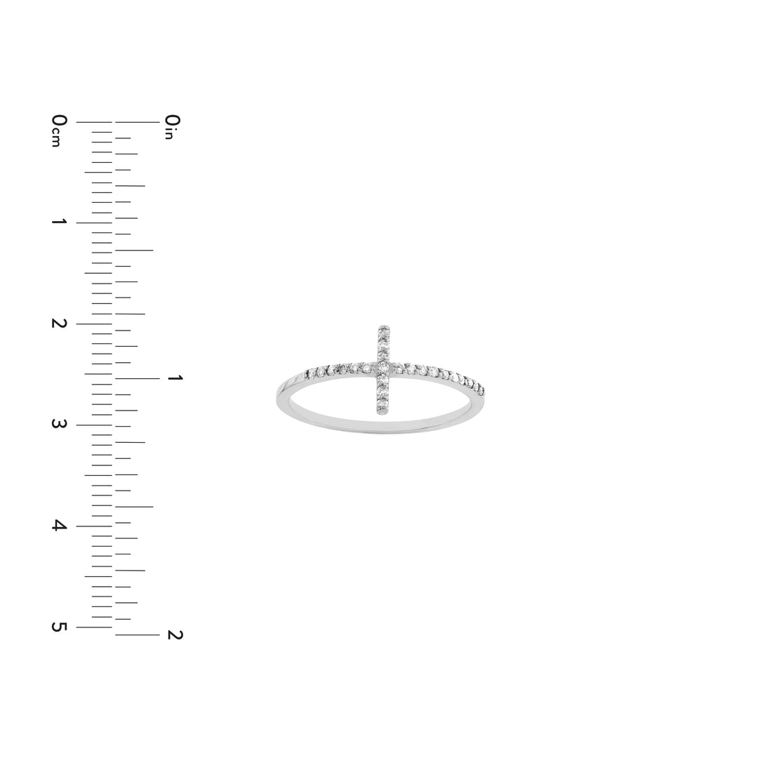 Sideways Cross Ring with 1/6tcw Diamond