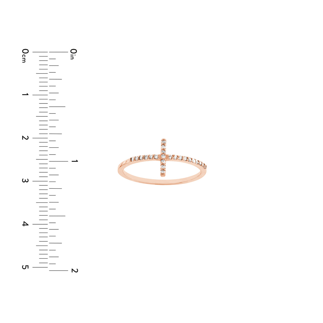 Sideways Cross Ring with 1/6tcw Diamond