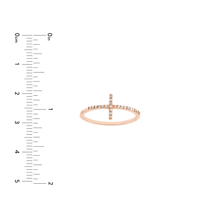 Sideways Cross Ring with 1/6tcw Diamond