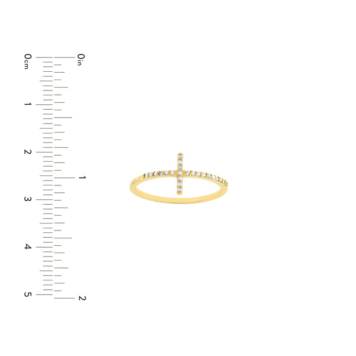 Sideways Cross Ring with 1/6tcw Diamond