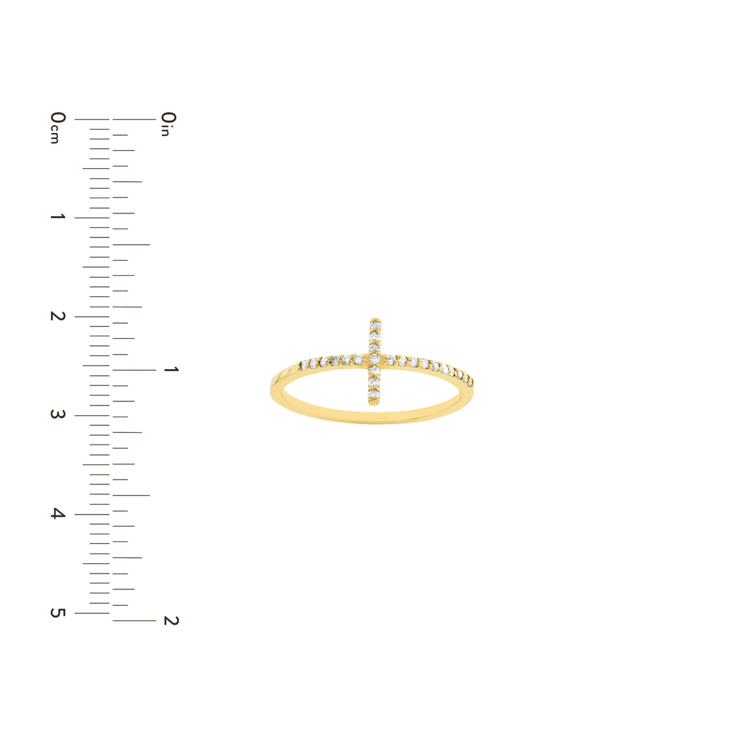 Sideways Cross Ring with 1/6tcw Diamond