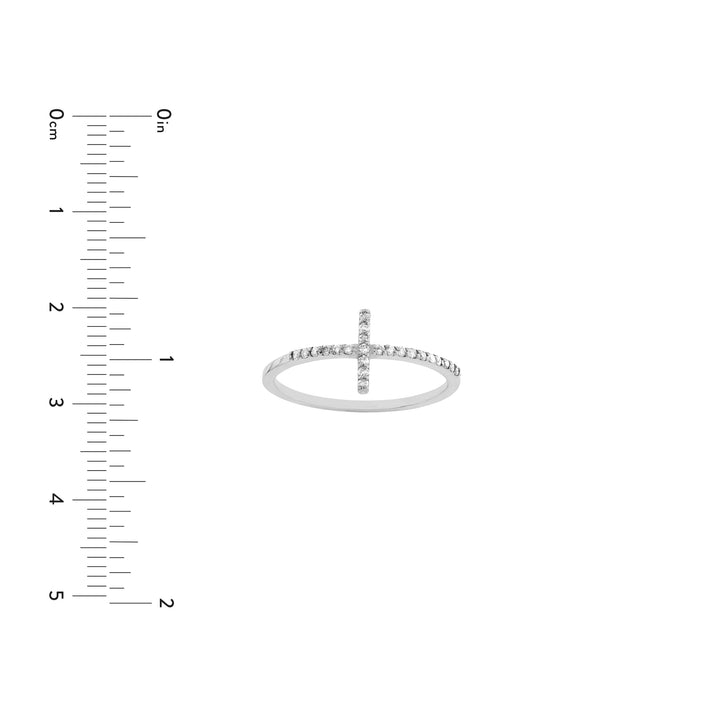 Sideways Cross Ring with 1/6tcw Diamond