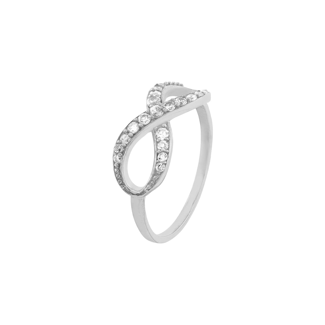 Plated Sterling Silver CZ Infinity Ring