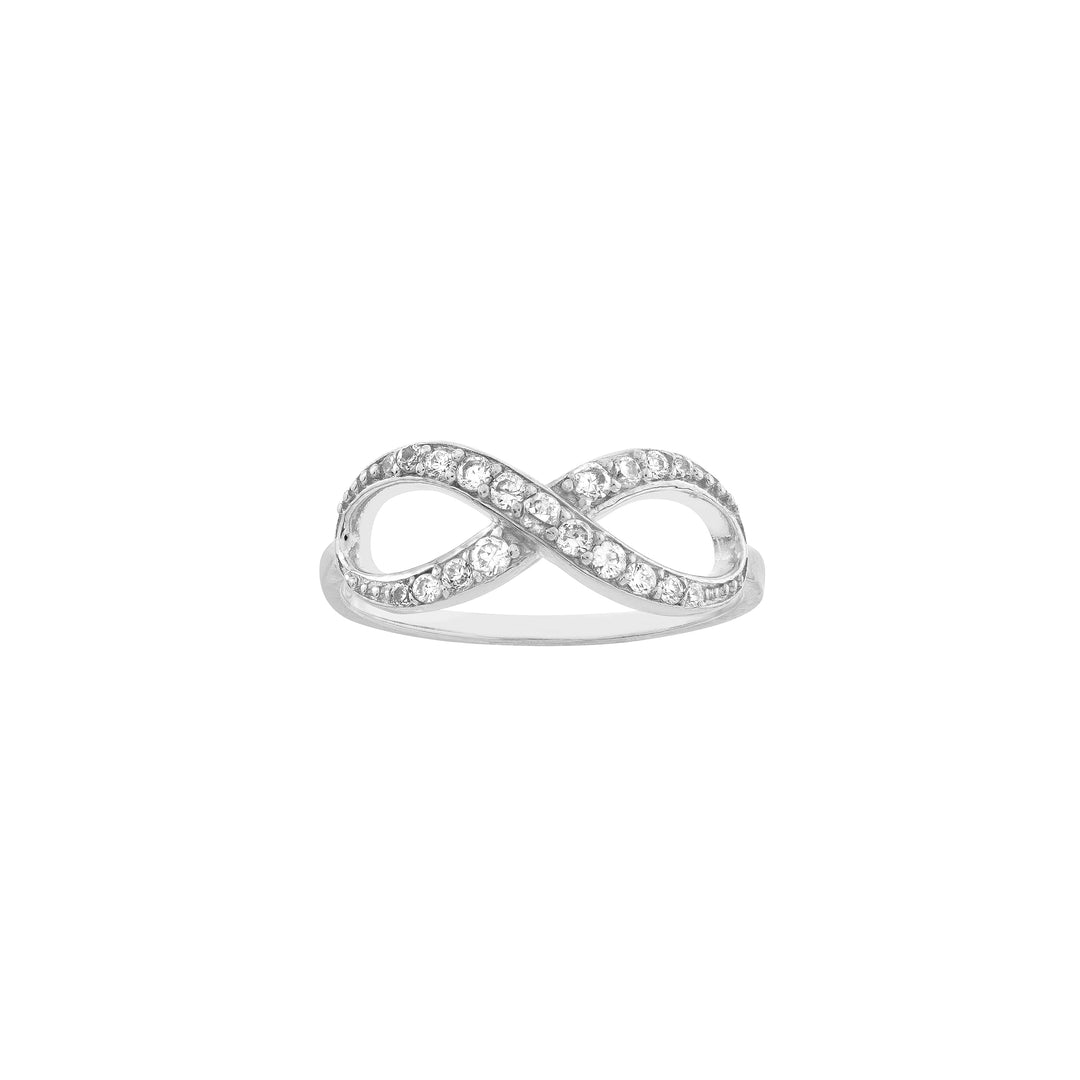 Plated Sterling Silver CZ Infinity Ring