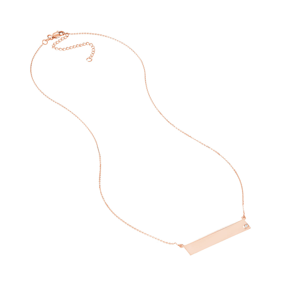 Adjustable 18 Bar Necklace with 2pt Diamond