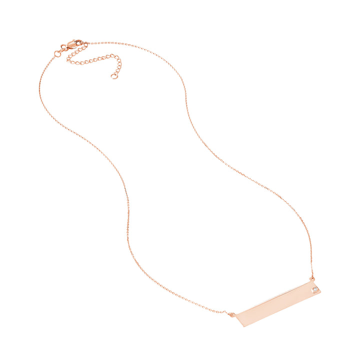 Adjustable 18 Bar Necklace with 2pt Diamond