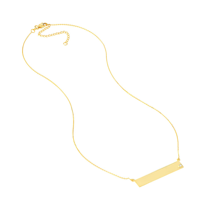 Adjustable 18 Bar Necklace with 2pt Diamond