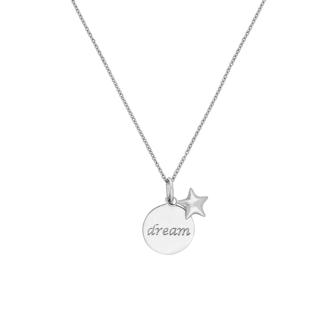 Sterling Silver Dream Disk- Star Necklace