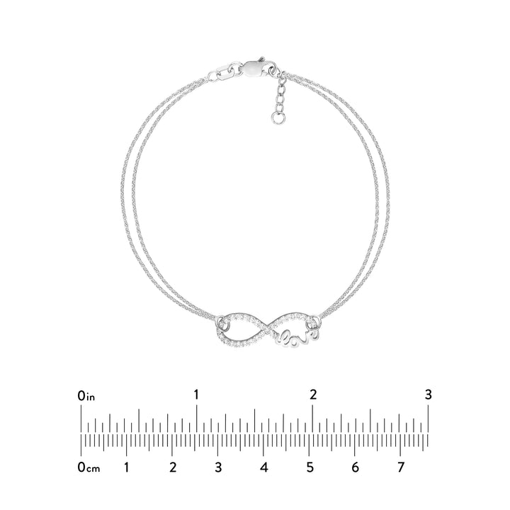 Plated Sterling Silver CZ Infinity Love Bracelet