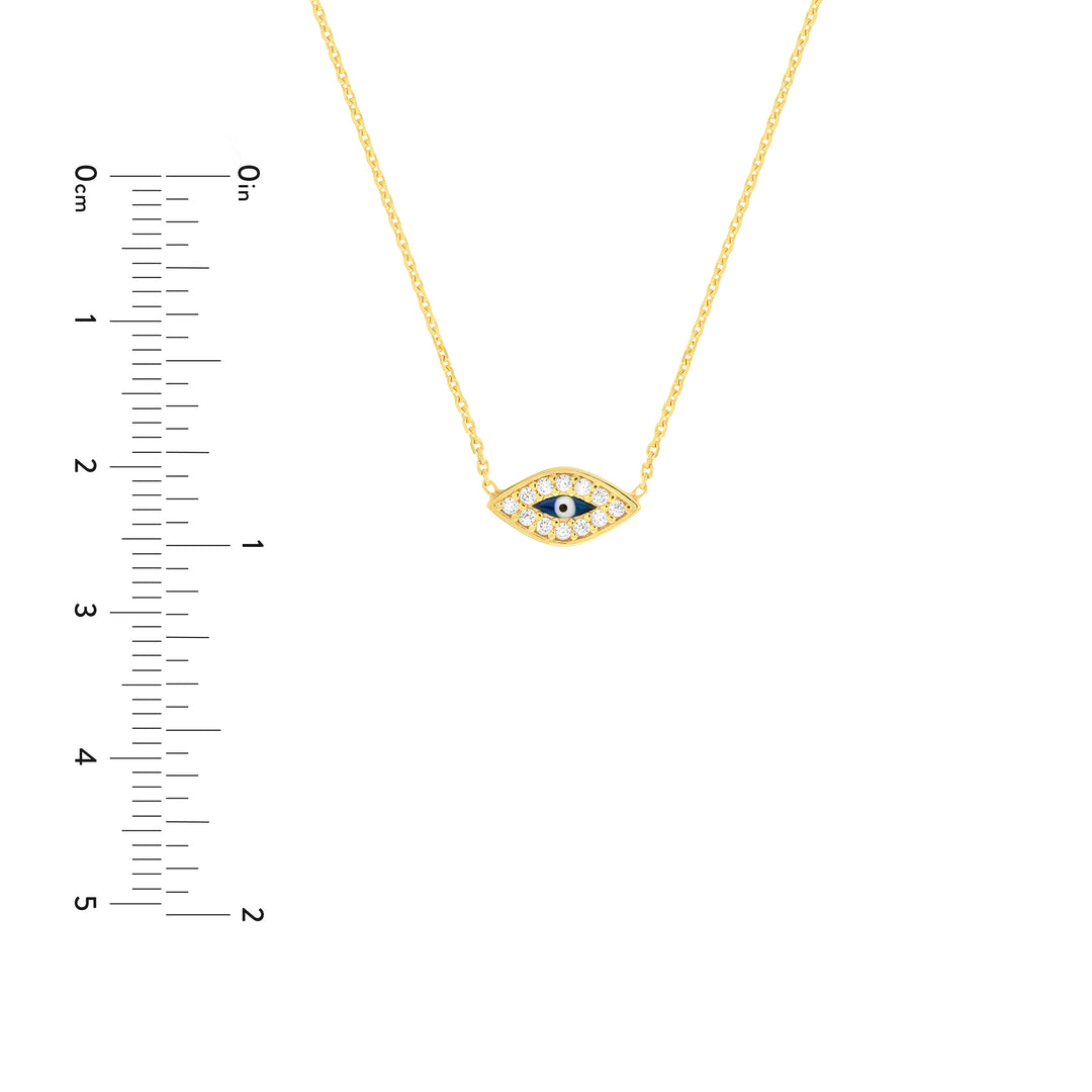 Mini CZ Evil Eye Adjustable Necklace