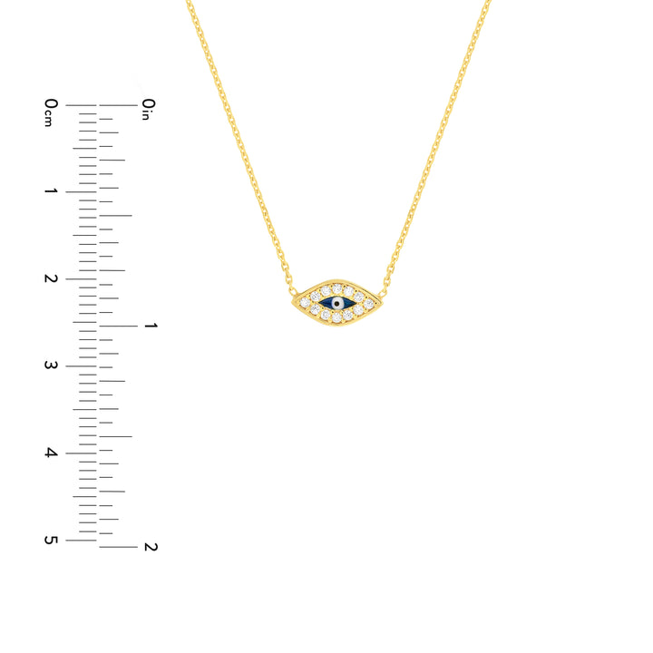 Mini CZ Evil Eye Adjustable Necklace