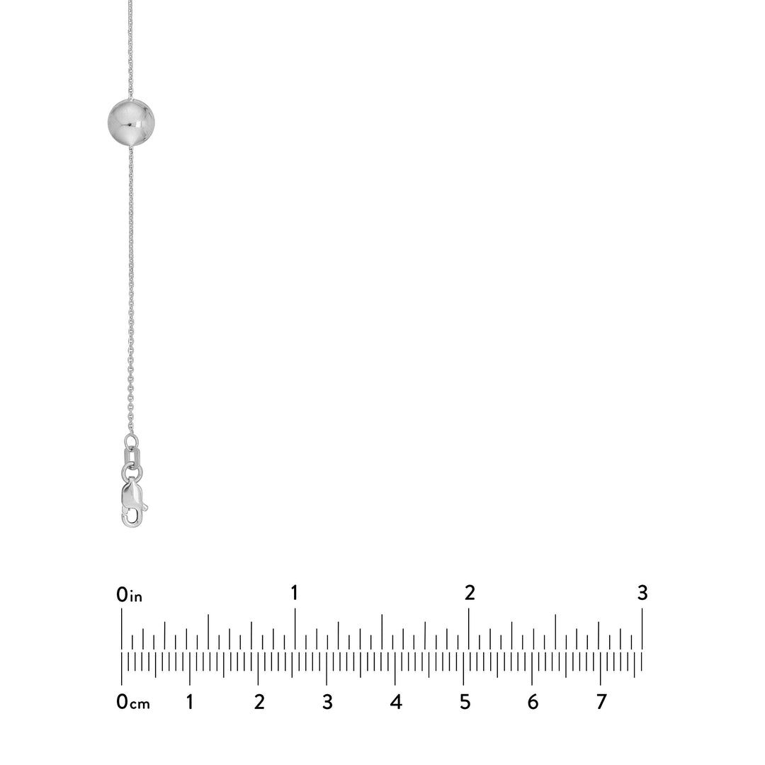 Sterling Silver Polished Bead Station Long Necklace