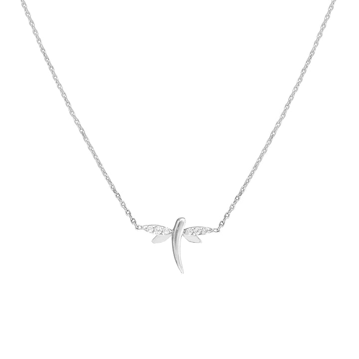 Plated Sterling Silver Mini Dragonfly Necklace