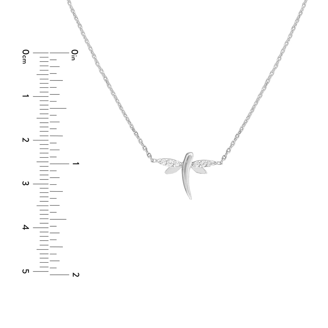 Plated Sterling Silver Mini Dragonfly Necklace