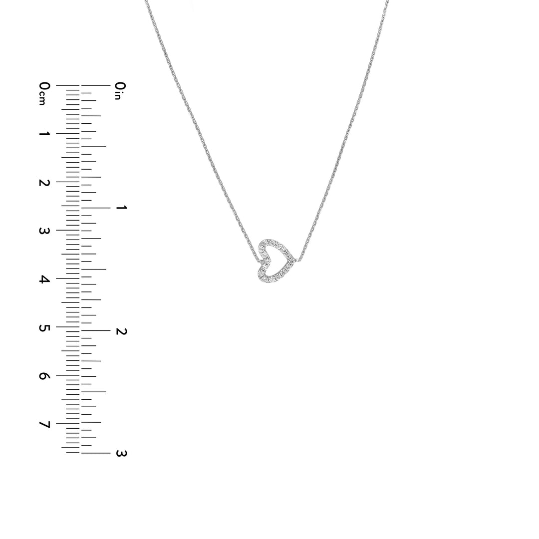 Sideways Mini CZ Heart Adjustable Necklace