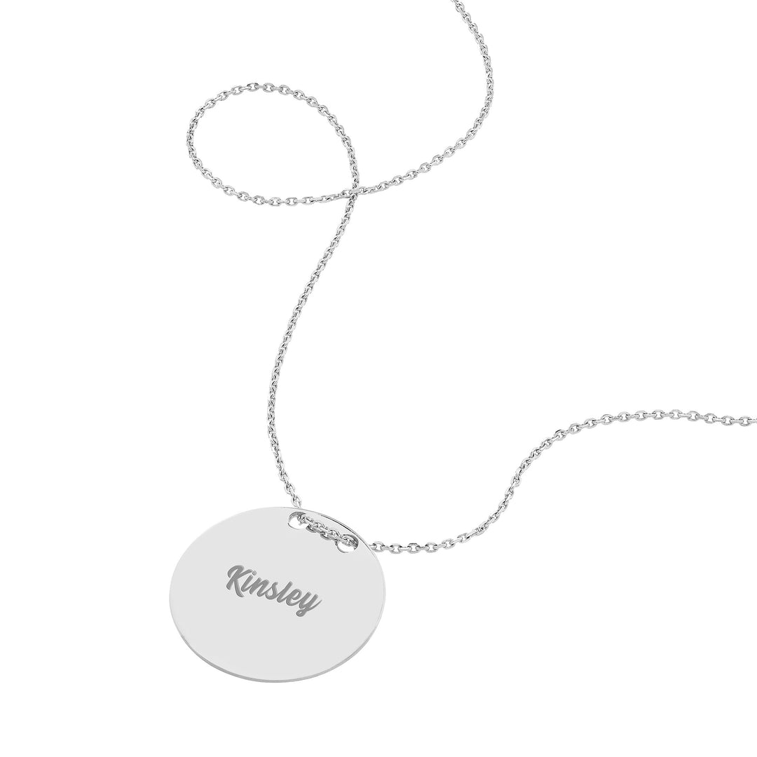 Engravable Circle Plate Necklace