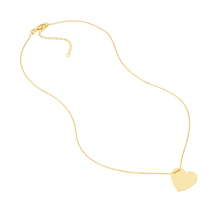 Engravable Heart Plate Adj. Necklace