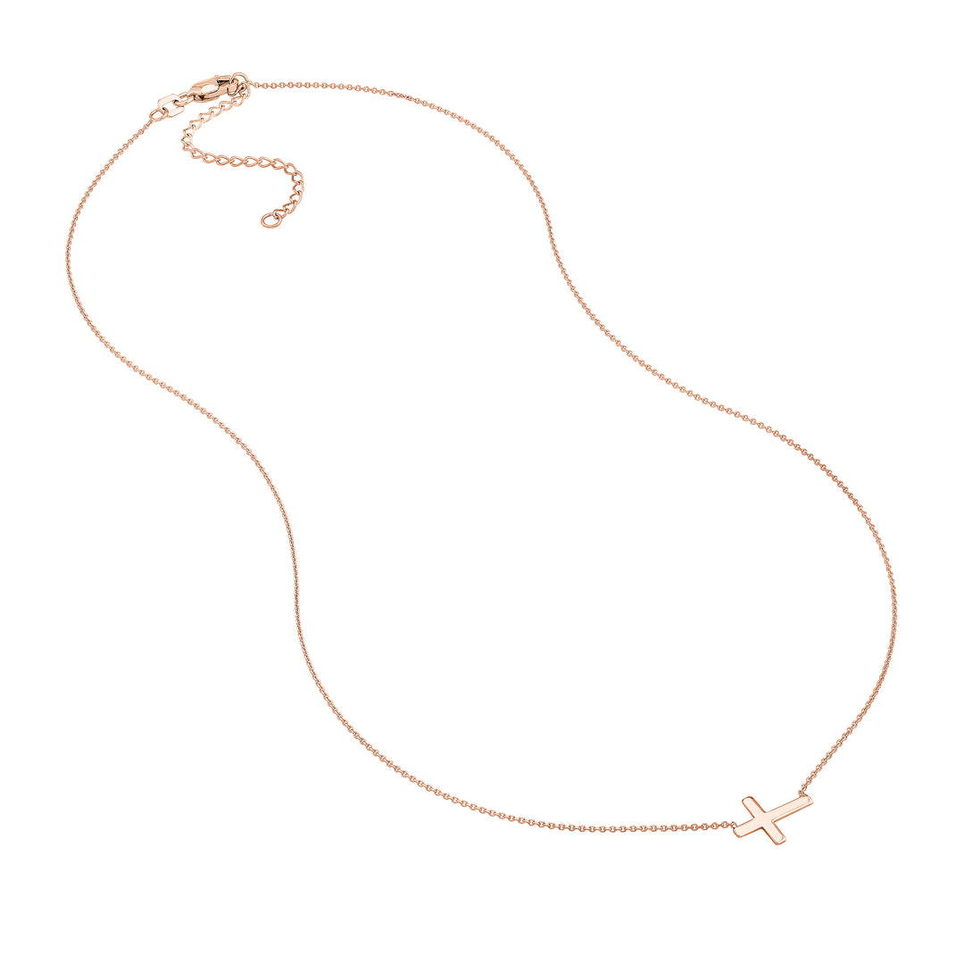 Sideways Mini Cross Adjustable Necklace