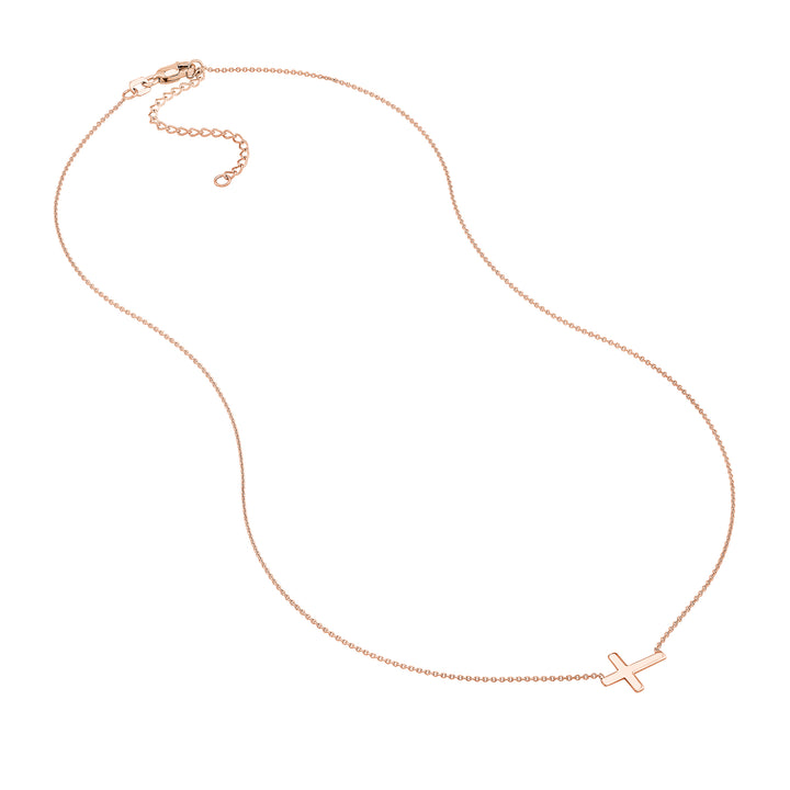 Sideways Mini Cross Adjustable Necklace