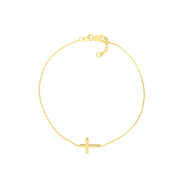 Sideways Mini Cross Adjustable Bracelet