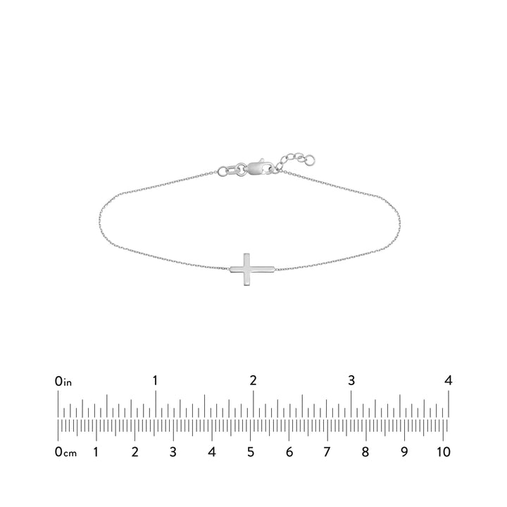 Sideways Mini Cross Adjustable Bracelet