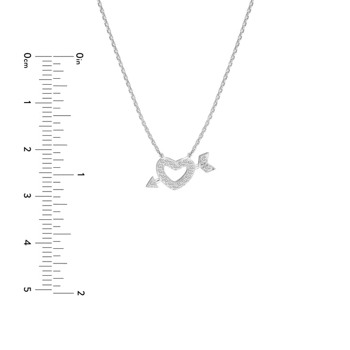 Mini CZ Heart and Arrow Adjustable Necklace