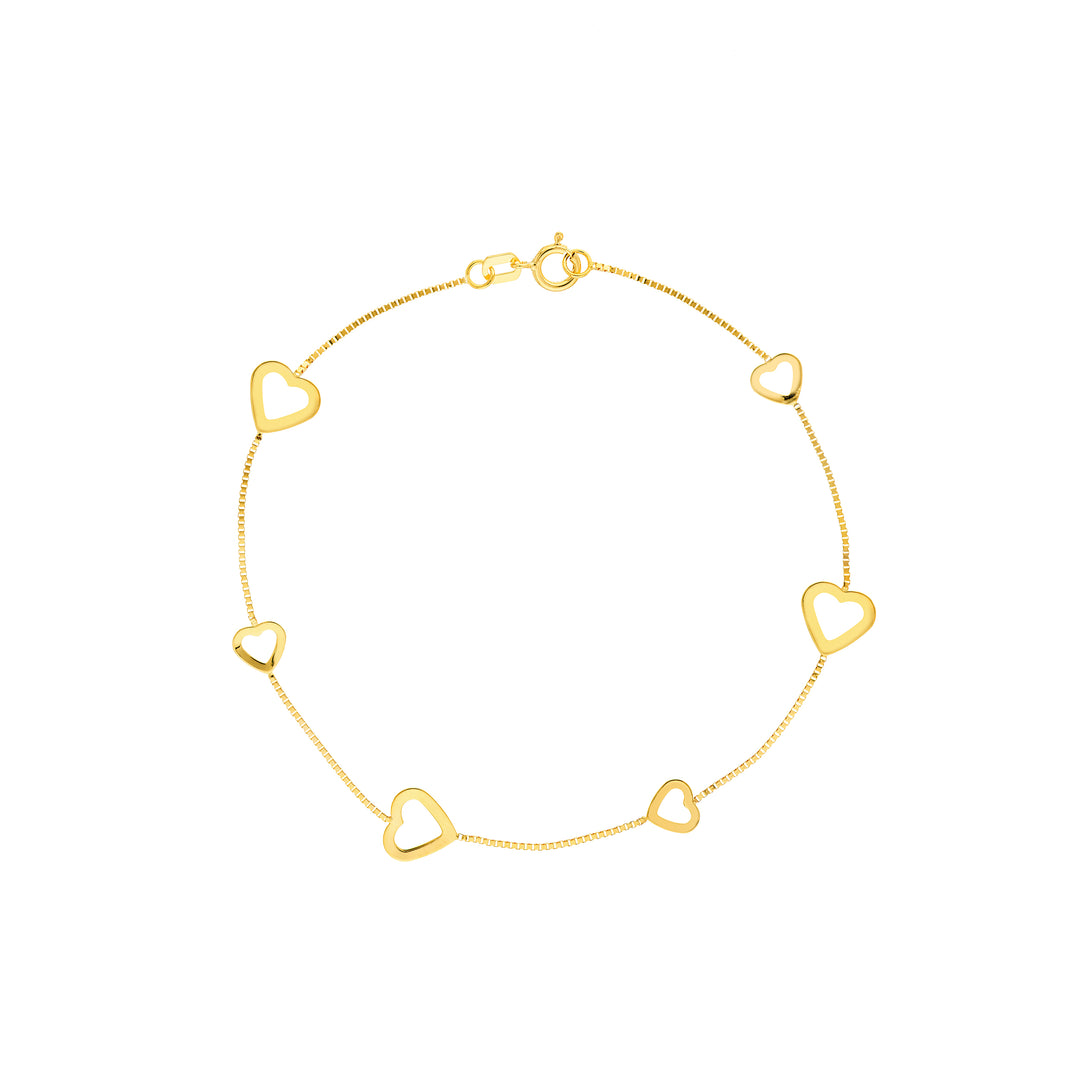 Open Heart on Box Chain Bracelet