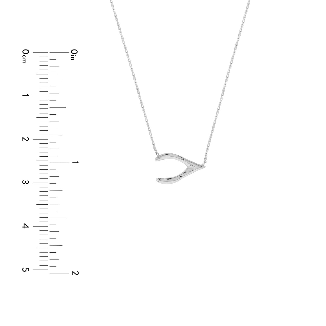 Sideways Wishbone Adjustable Necklace