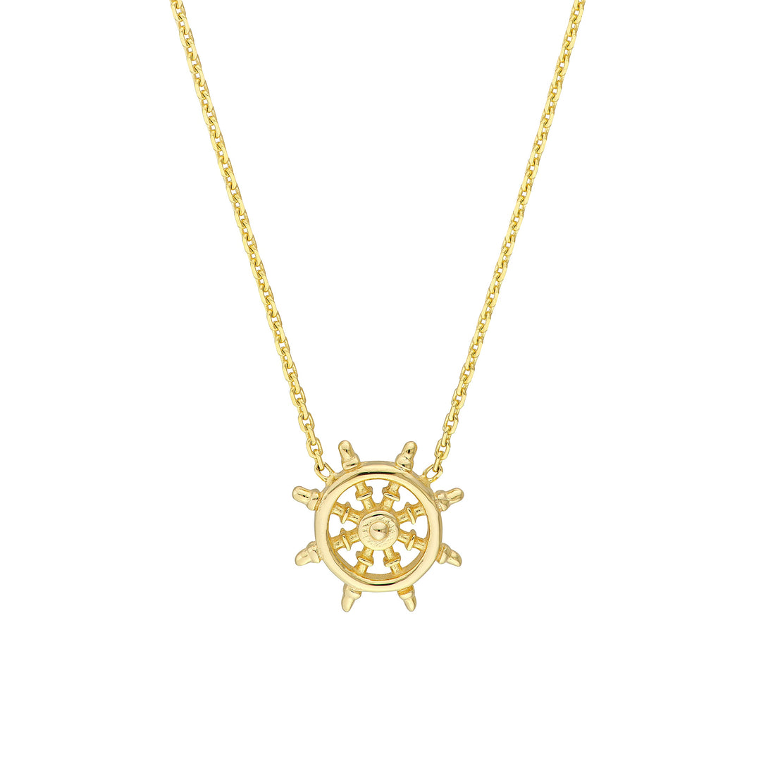 Mini Ship Wheel Adjustable Necklace