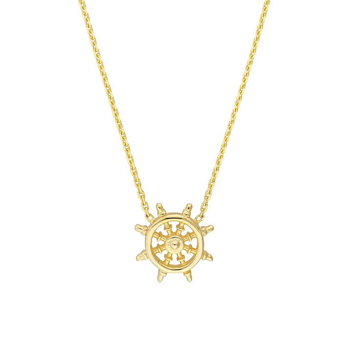 Mini Ship Wheel Adjustable Necklace