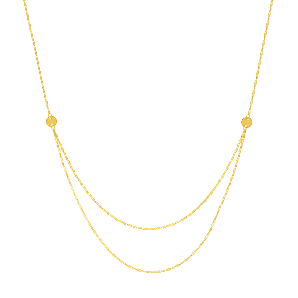 Graduated Hammered Mariner Chain Necklace