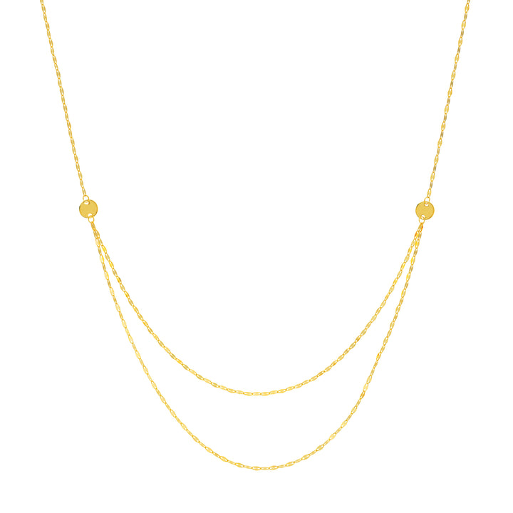 Graduated Hammered Mariner Chain Necklace