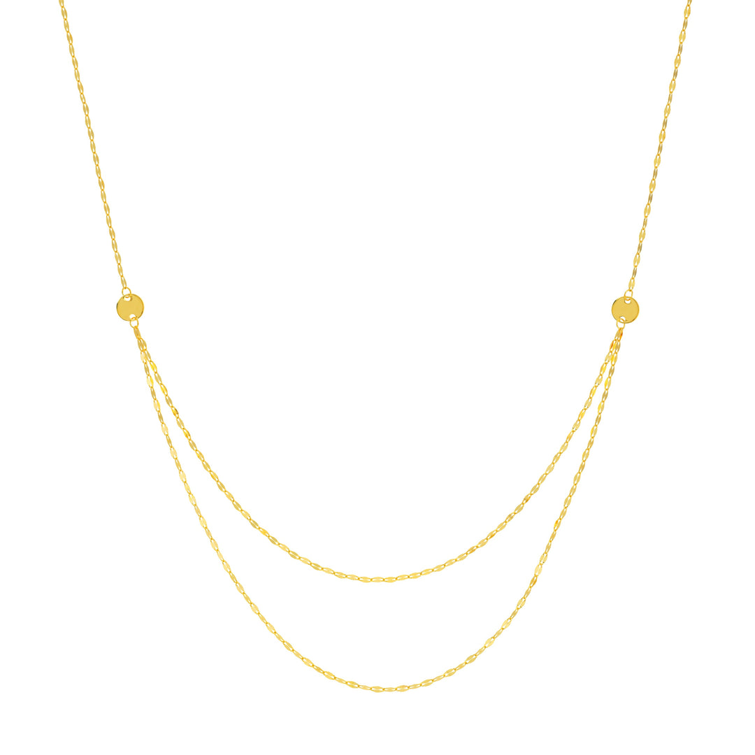 Graduated Hammered Mariner Chain Necklace