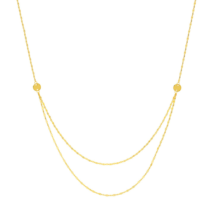 Graduated Hammered Mariner Chain Necklace
