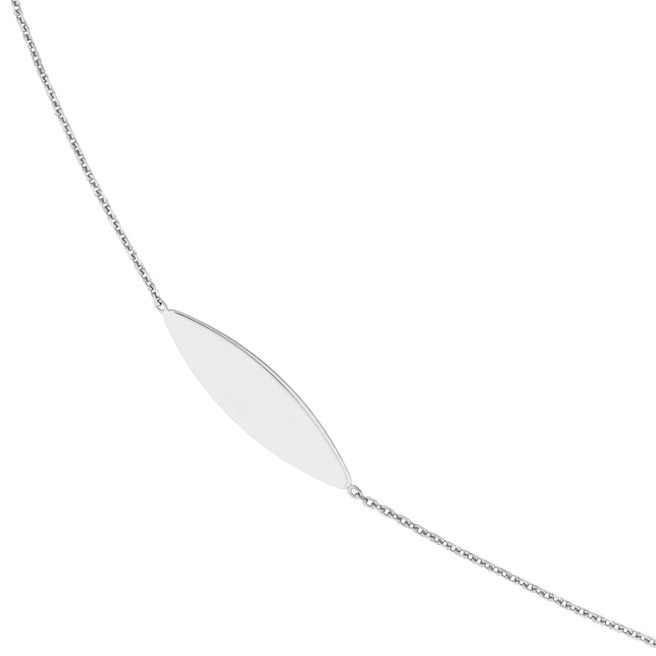 Sterling Silver Marquise Station Long Necklace