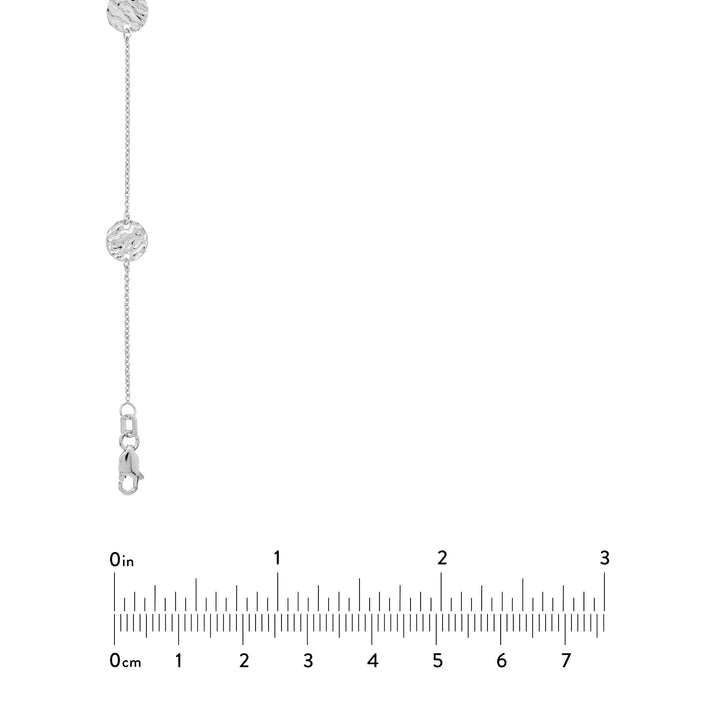 Sterling Silver Hammered Disc Station Long Necklace