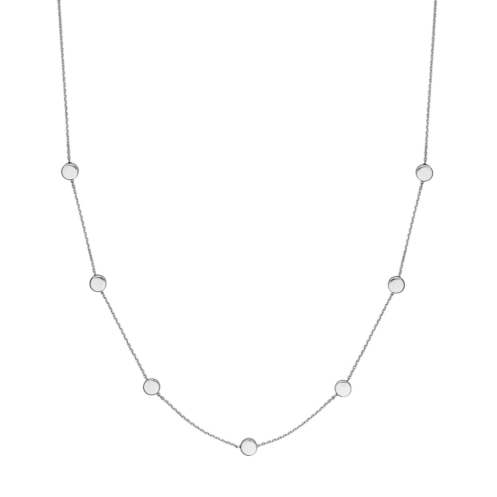 Sterling Silver Flat Bead Necklace