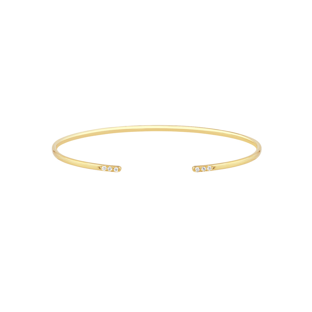 Cuff Bangle with 1/20tcw Diamond Ends