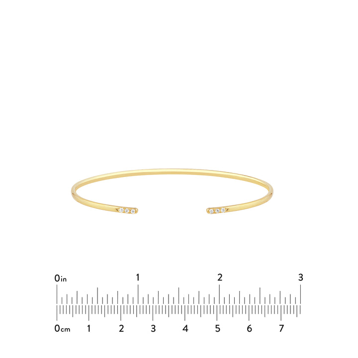 Cuff Bangle with 1/20tcw Diamond Ends