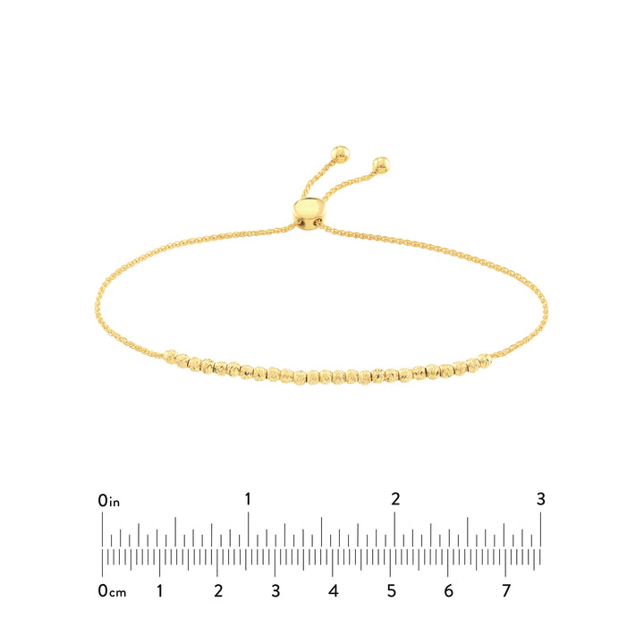 Diamond-Cut Beaded Bolo Bracelet