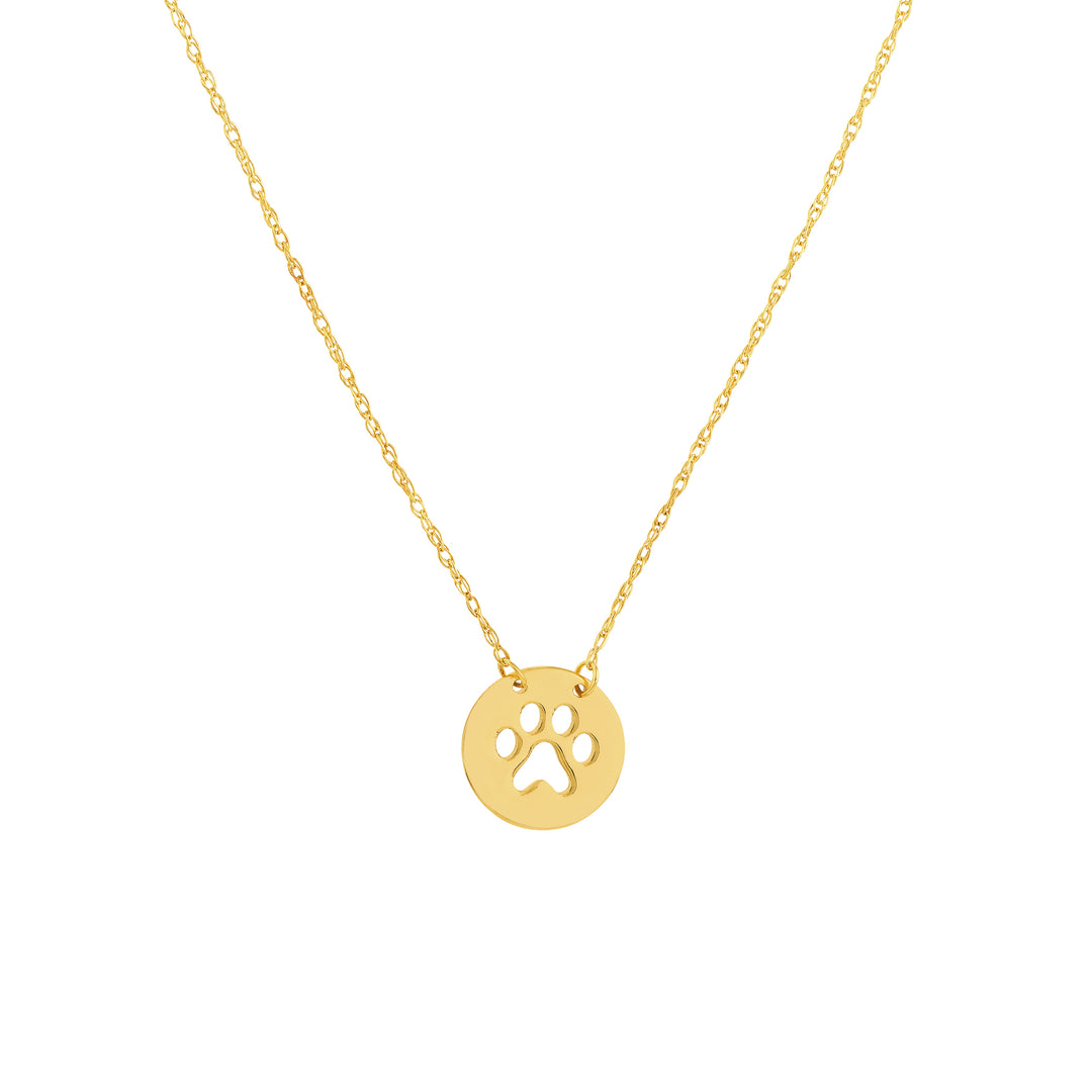So You Cutout Paw Mini Disc Adj Necklace
