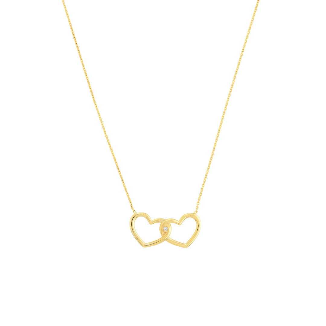 Linked Open Hearts Adjustable Necklace