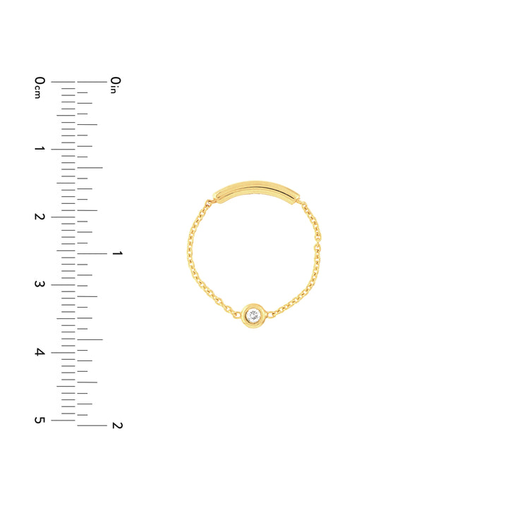 3pt Diamond Bezel Chain Ring with Sizing Bar