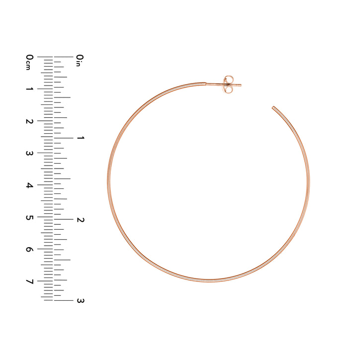 60mm x 1.2mm Hoop Post Earrings